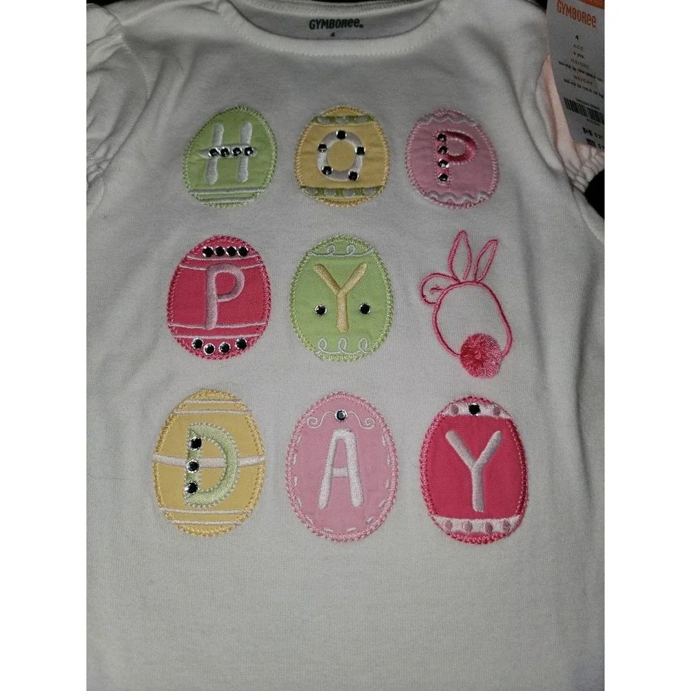 Gymboree spring dressy‎ easter bunny hoppy day top size 4 nwt